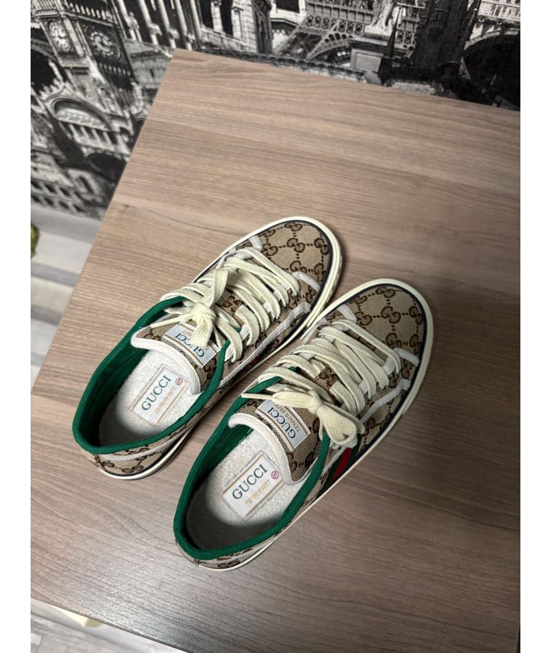 GUCCI Коричневые кеды, фото 3