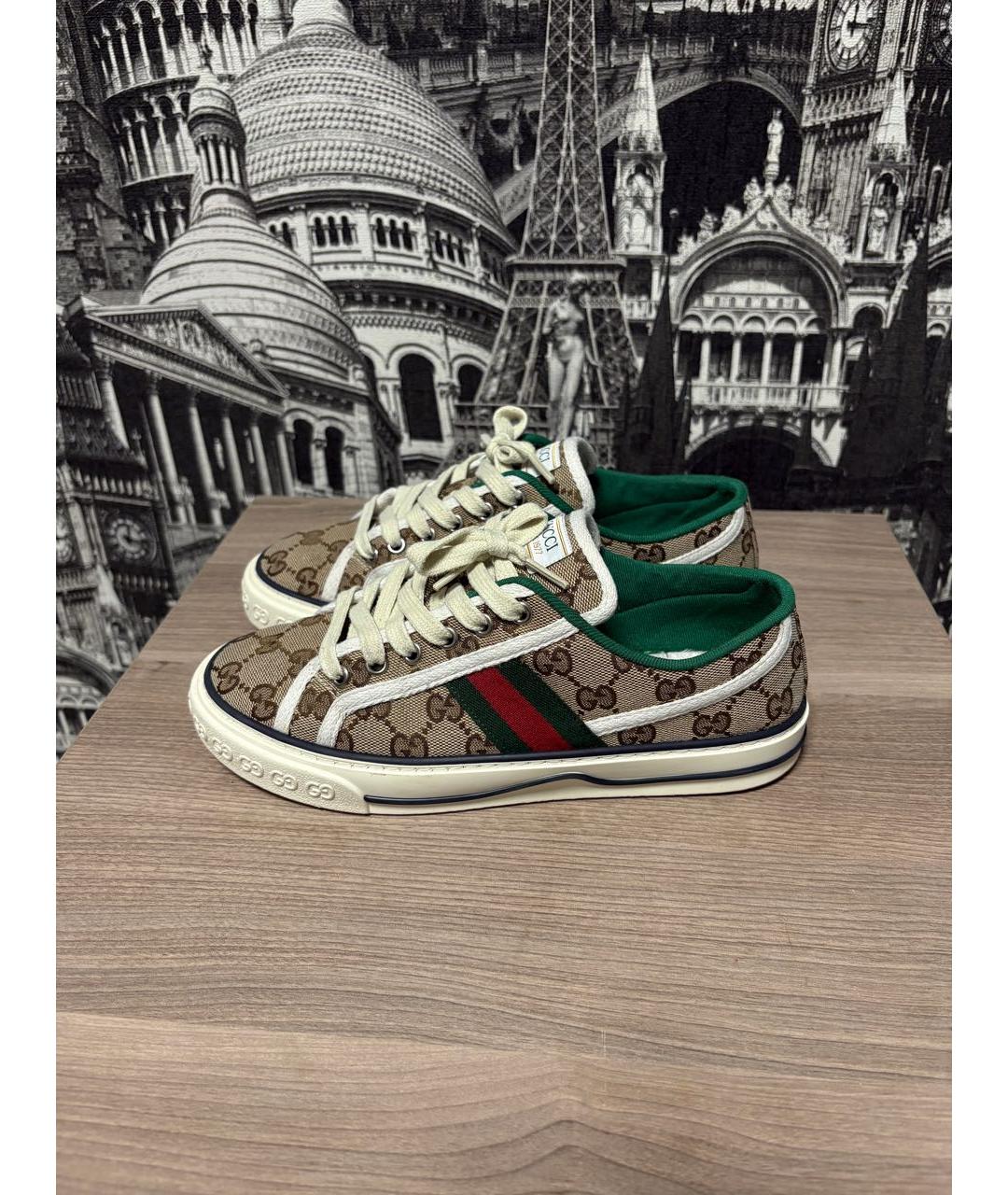 GUCCI Коричневые кеды, фото 5