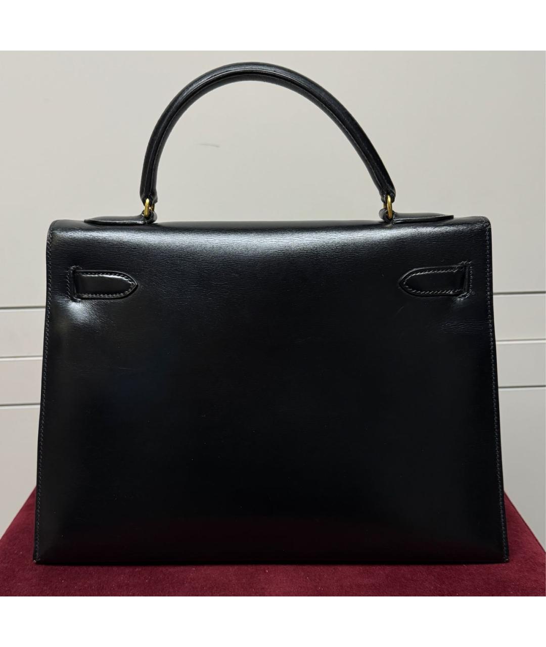 HERMES Черная кожаная сумка с короткими ручками, фото 3