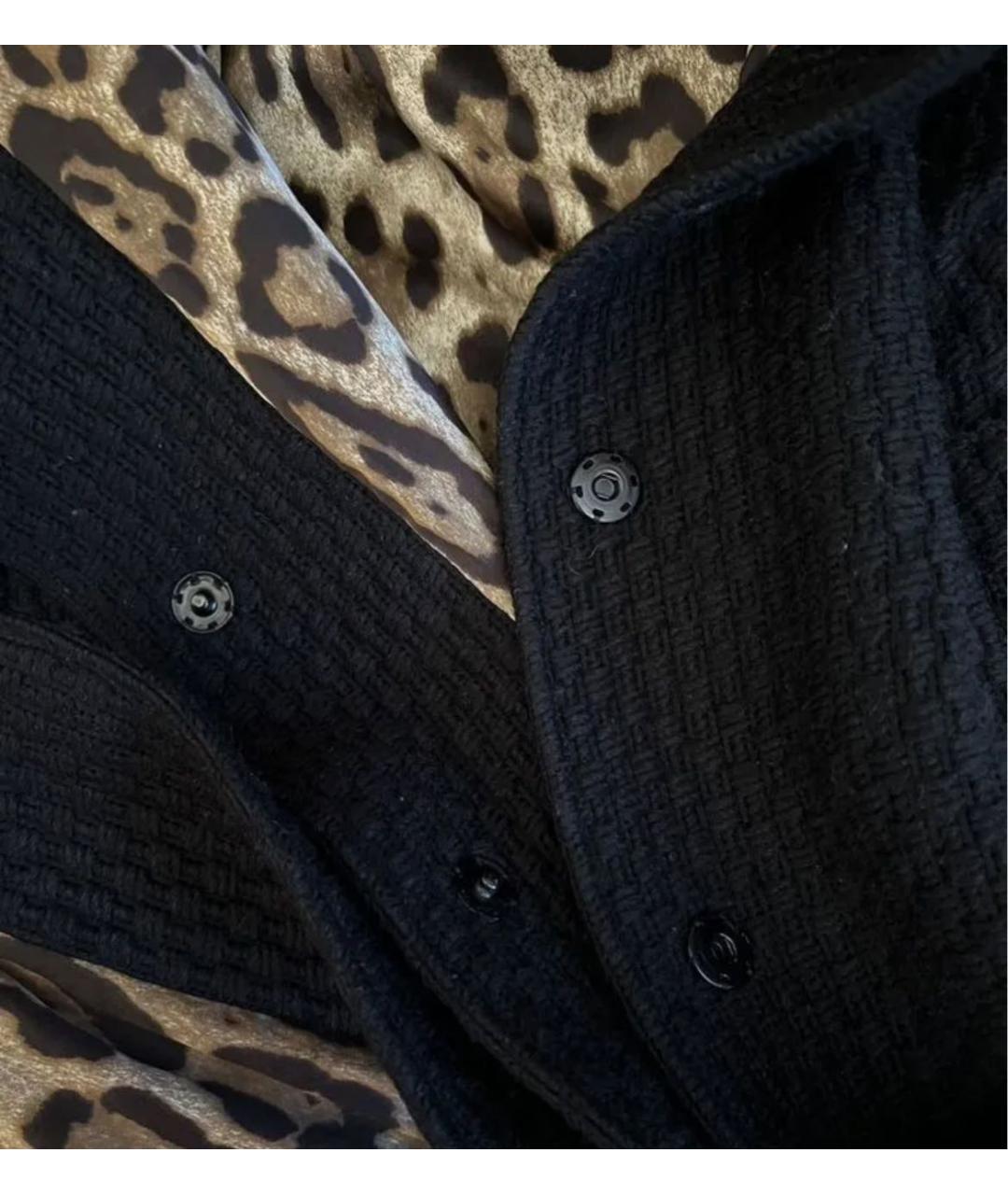 DOLCE&GABBANA Черное твидовое пальто, фото 5