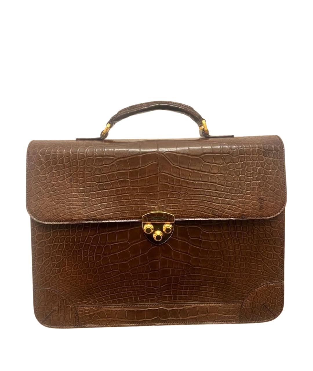 Castello d'Oro Коричневый портфель из экзотической кожи, фото 1