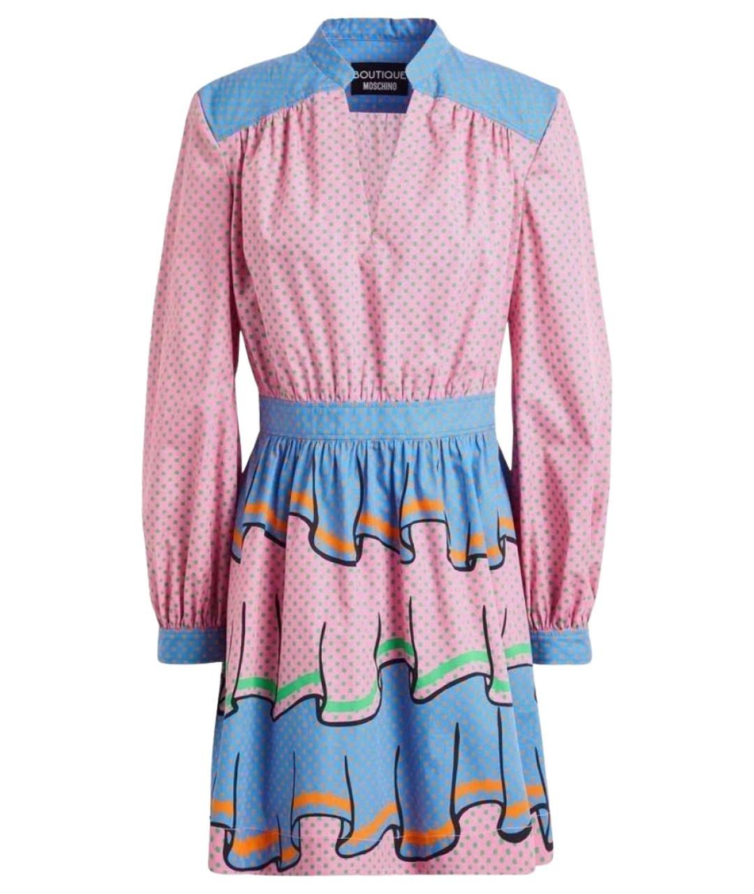 BOUTIQUE MOSCHINO Мульти хлопковое повседневное платье, фото 1