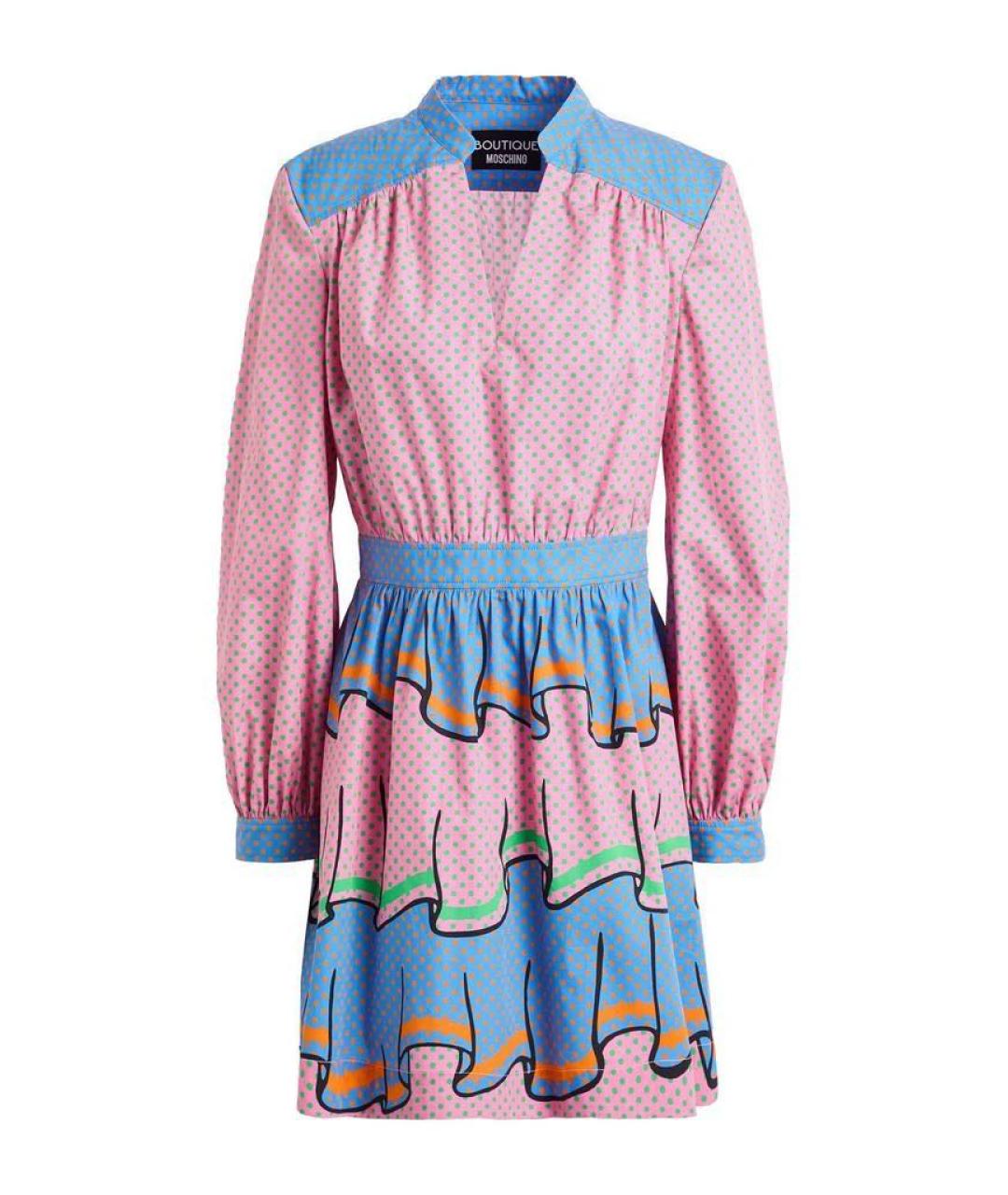 BOUTIQUE MOSCHINO Мульти хлопковое повседневное платье, фото 7