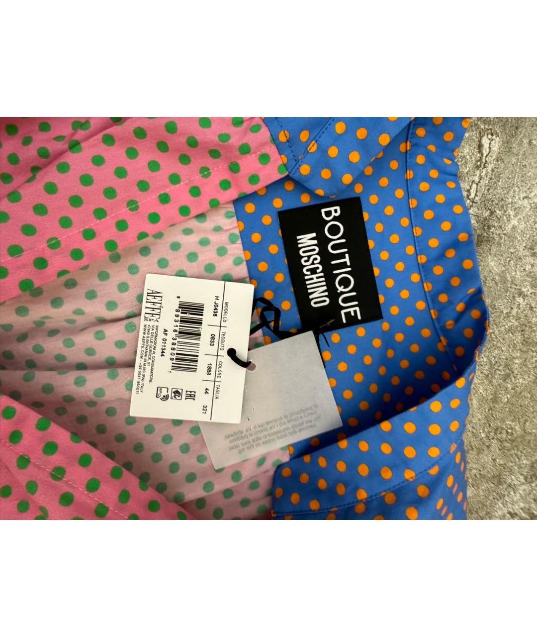 BOUTIQUE MOSCHINO Мульти хлопковое повседневное платье, фото 5