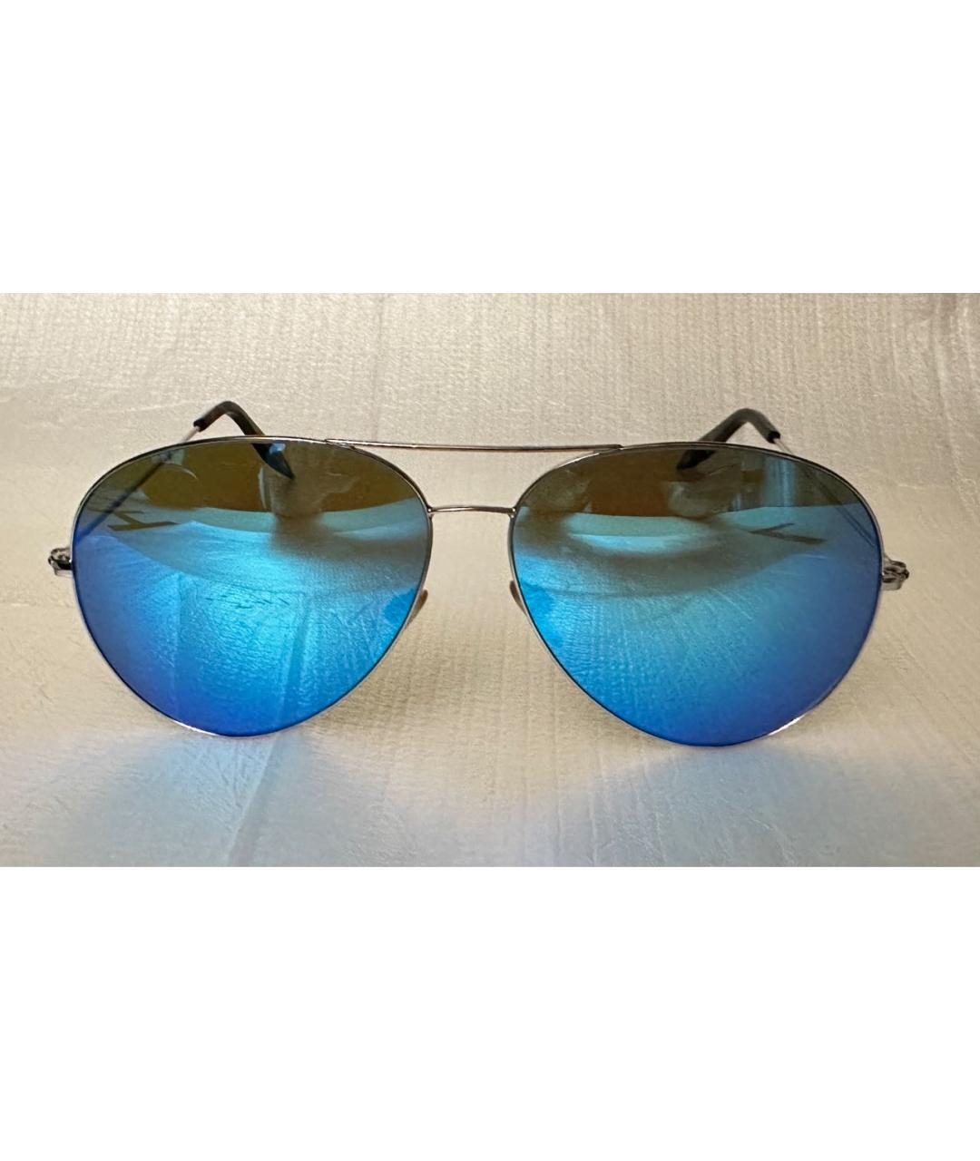 VICTORIA BECKHAM Голубые металлические солнцезащитные очки, фото 7