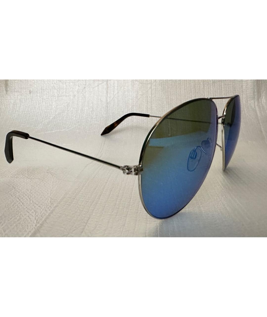 VICTORIA BECKHAM Голубые металлические солнцезащитные очки, фото 2