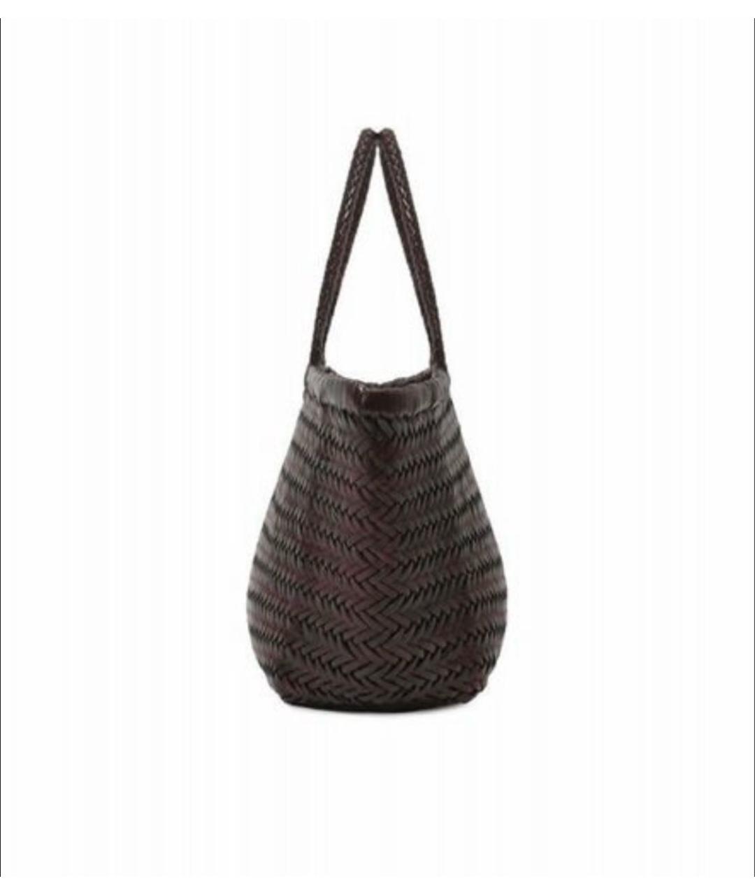 Dragon Diffusion Коричневая кожаная сумка с короткими ручками, фото 3