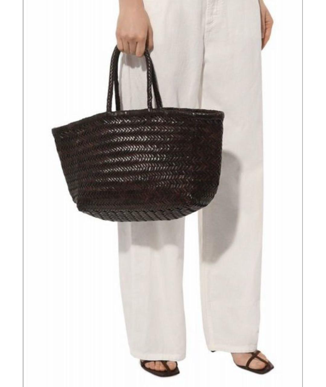 Dragon Diffusion Коричневая кожаная сумка с короткими ручками, фото 5