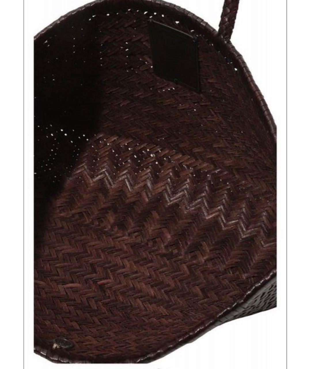 Dragon Diffusion Коричневая кожаная сумка с короткими ручками, фото 4