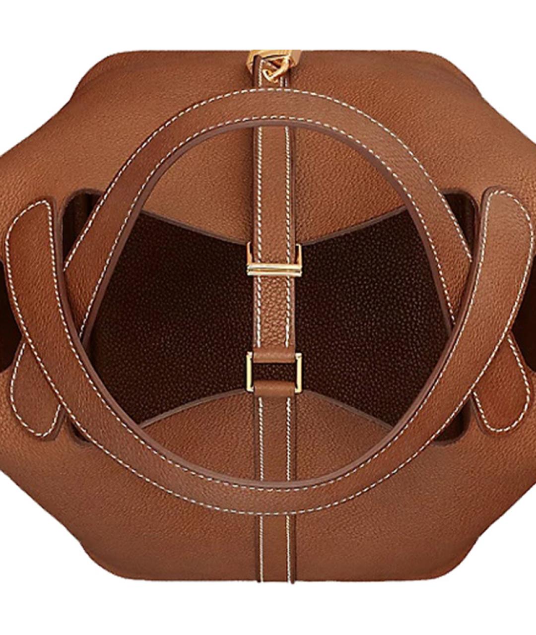 HERMES Коричневая кожаная сумка через плечо, фото 4