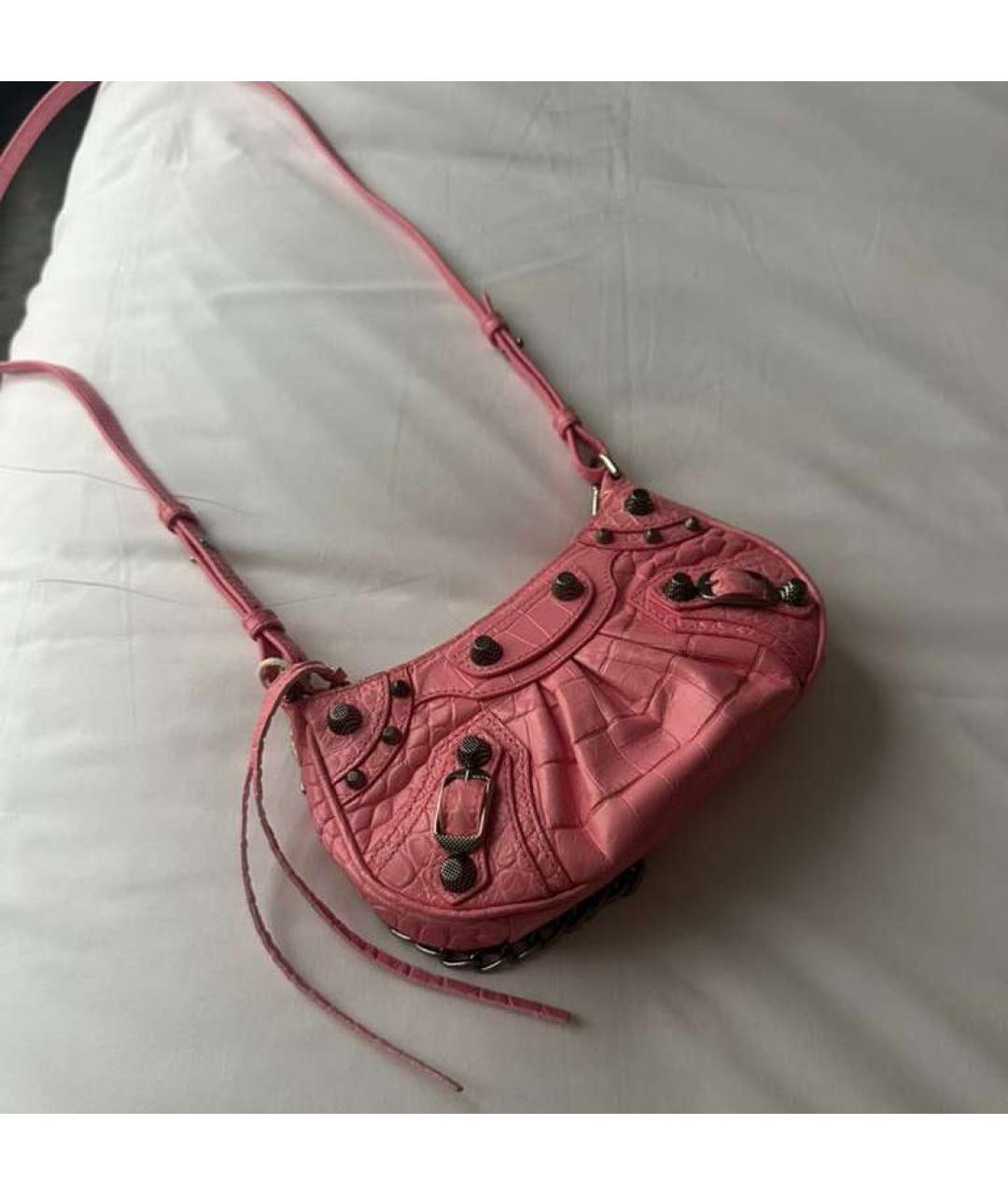 BALENCIAGA Розовая кожаная сумка через плечо, фото 2