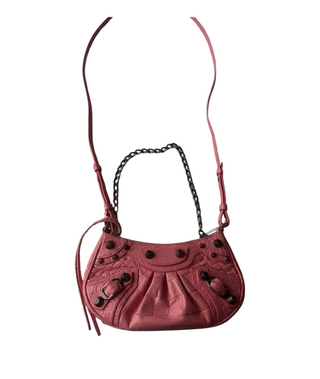 BALENCIAGA Розовая кожаная сумка через плечо, фото 1