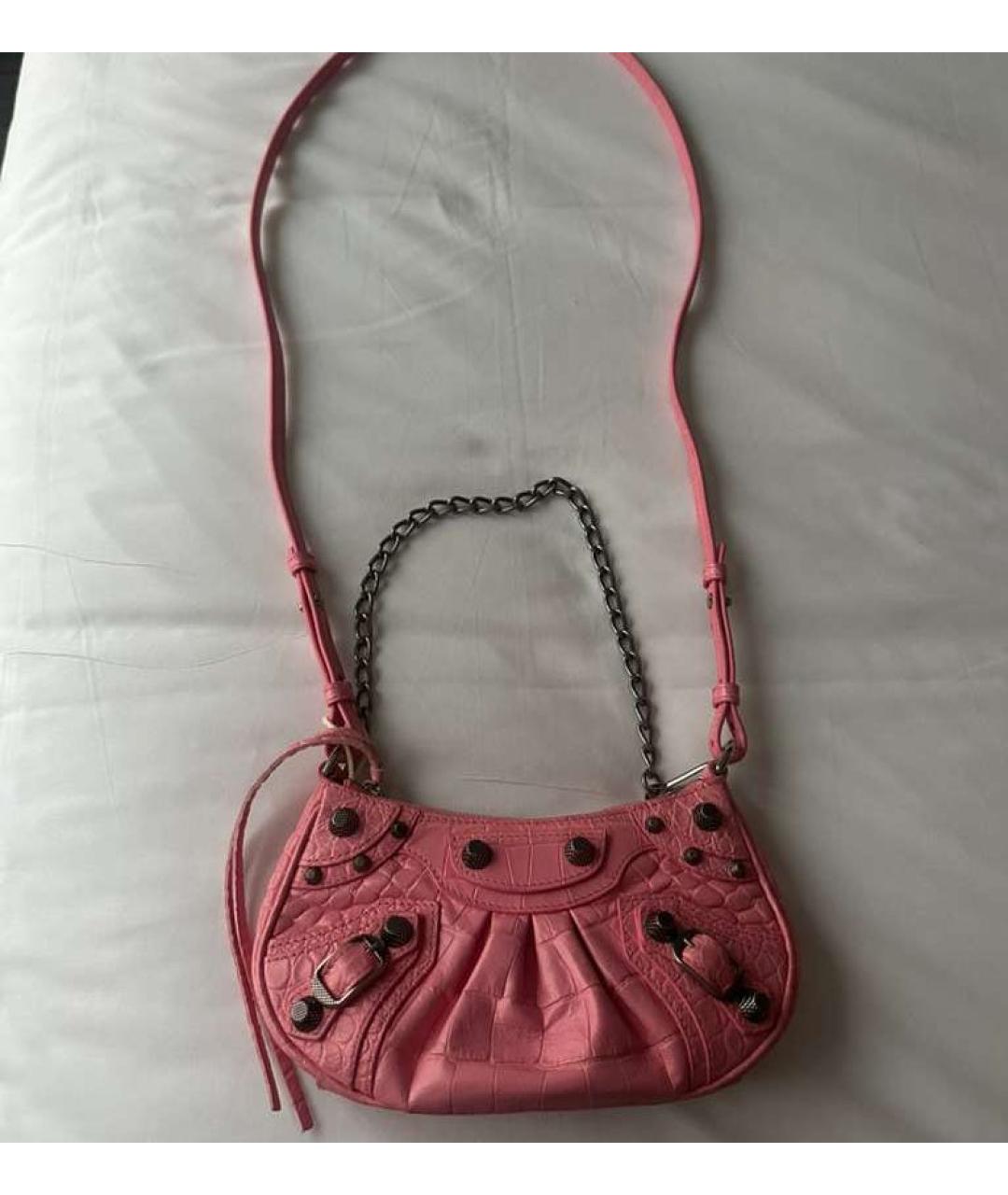 BALENCIAGA Розовая кожаная сумка через плечо, фото 8