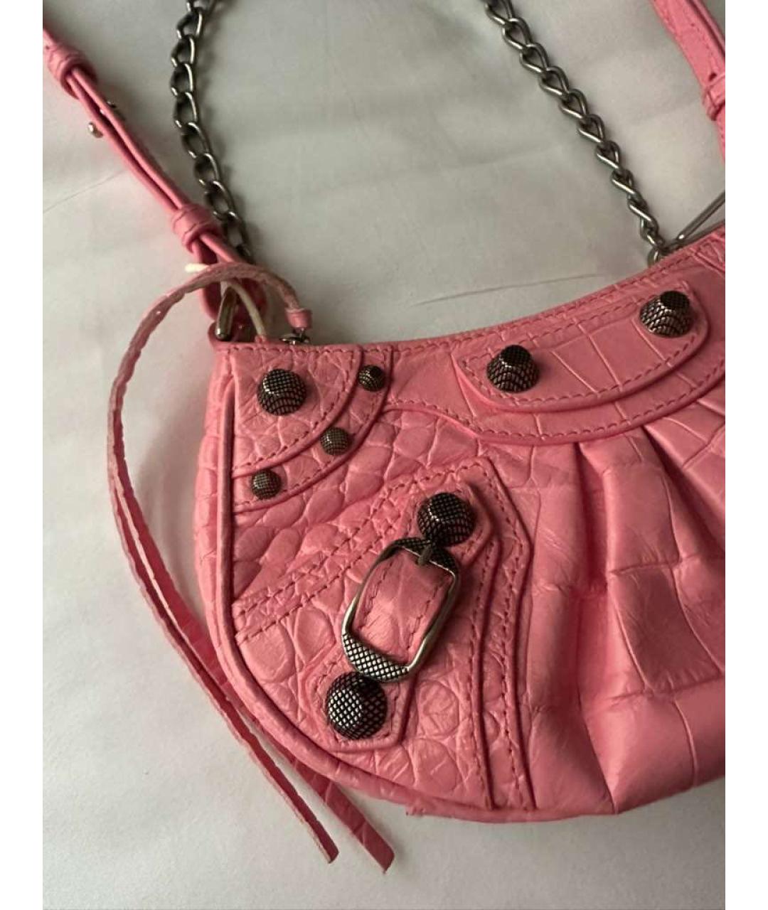 BALENCIAGA Розовая кожаная сумка через плечо, фото 3