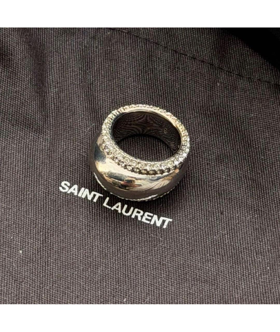 SAINT LAURENT Серебряное металлическое кольцо, фото 3