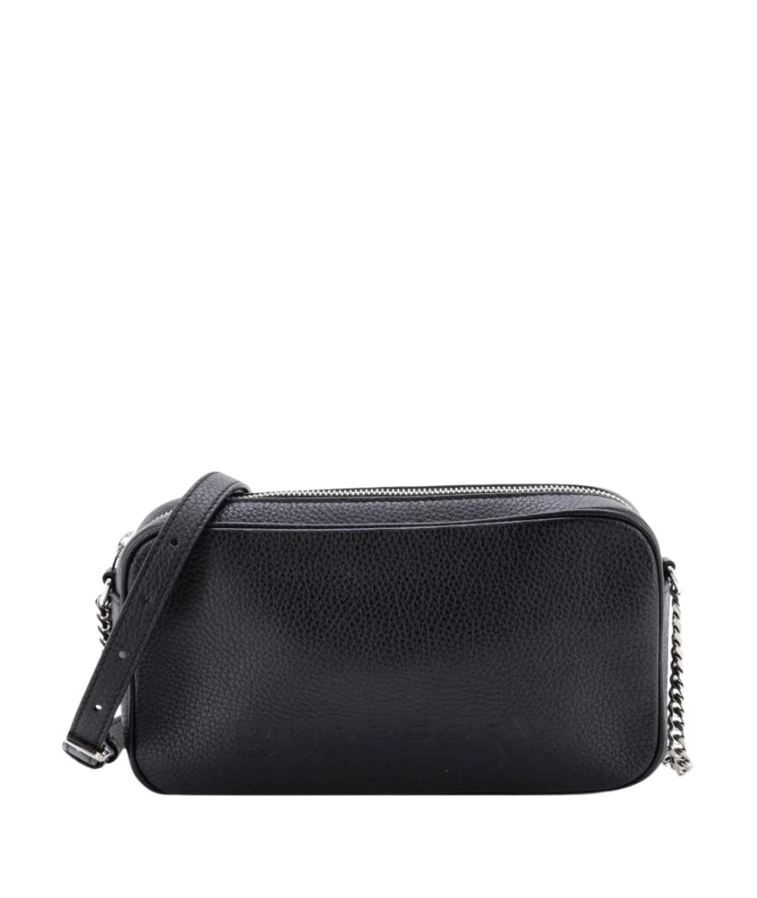 BURBERRY Черная кожаная сумка через плечо, фото 1