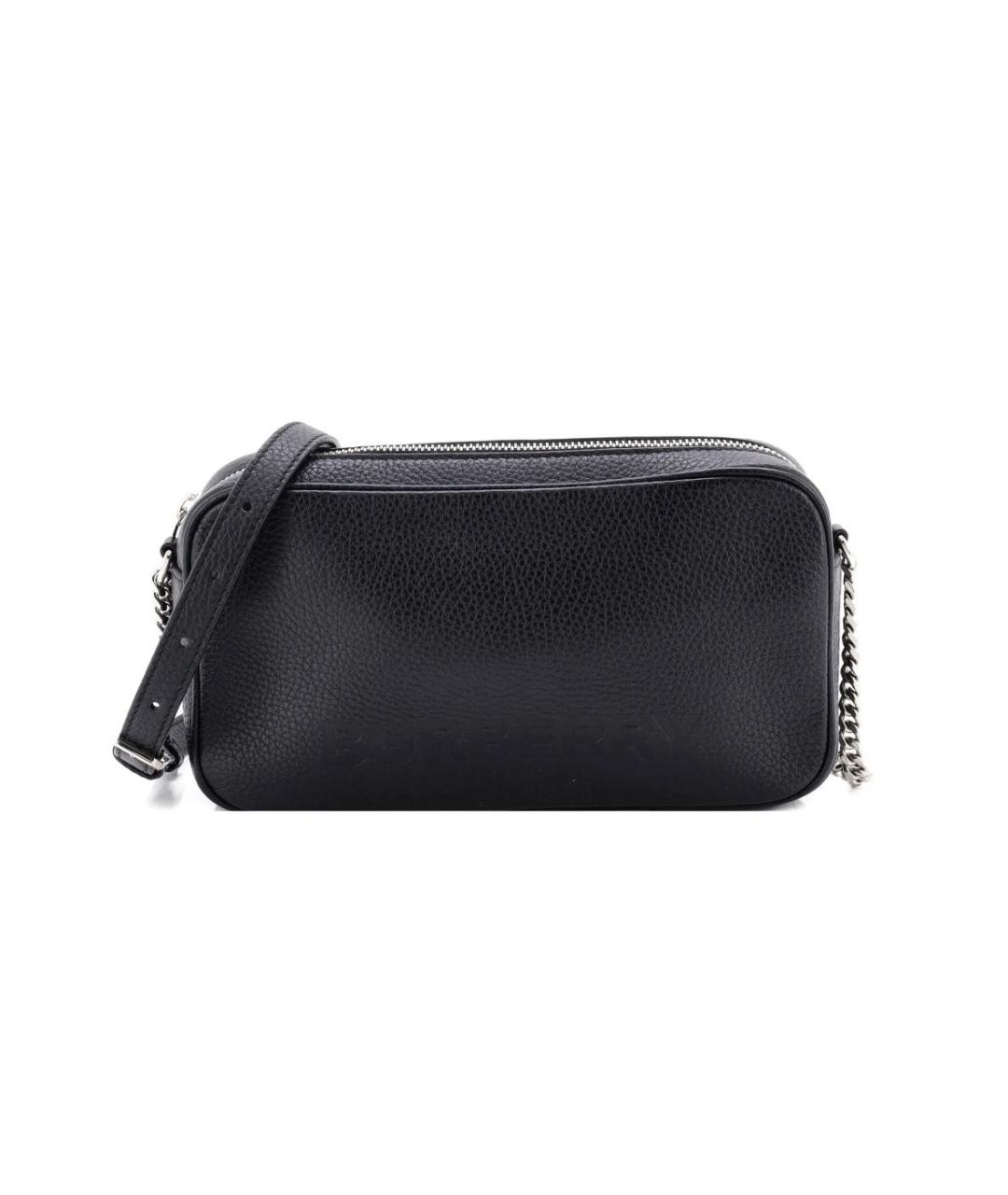 BURBERRY Черная кожаная сумка через плечо, фото 7