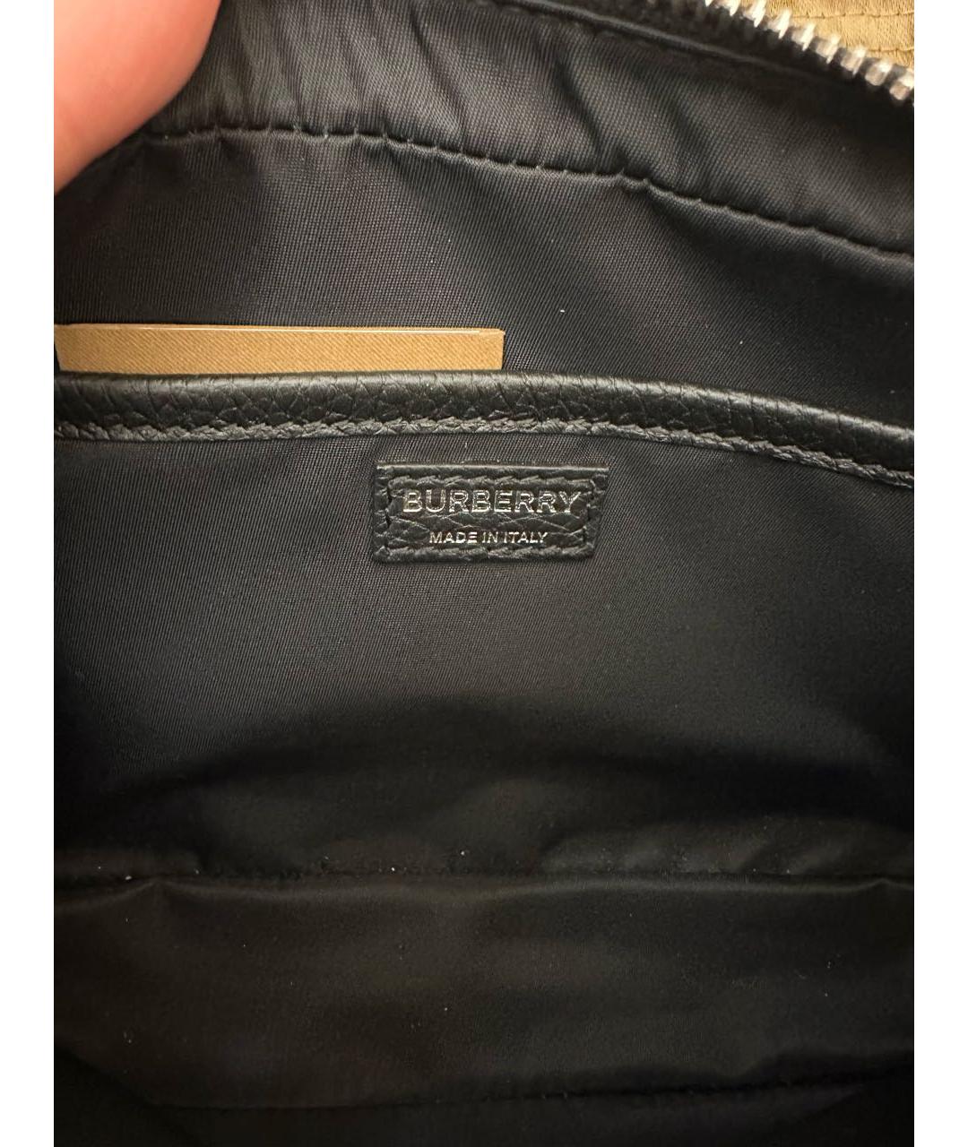 BURBERRY Черная кожаная сумка через плечо, фото 6