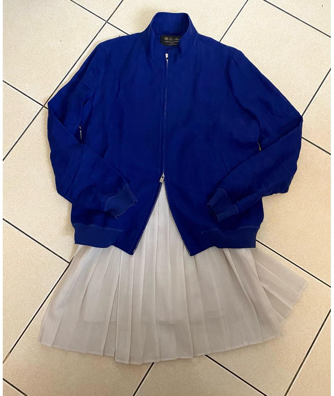 LORO PIANA Синий льняной жакет/пиджак, фото 3