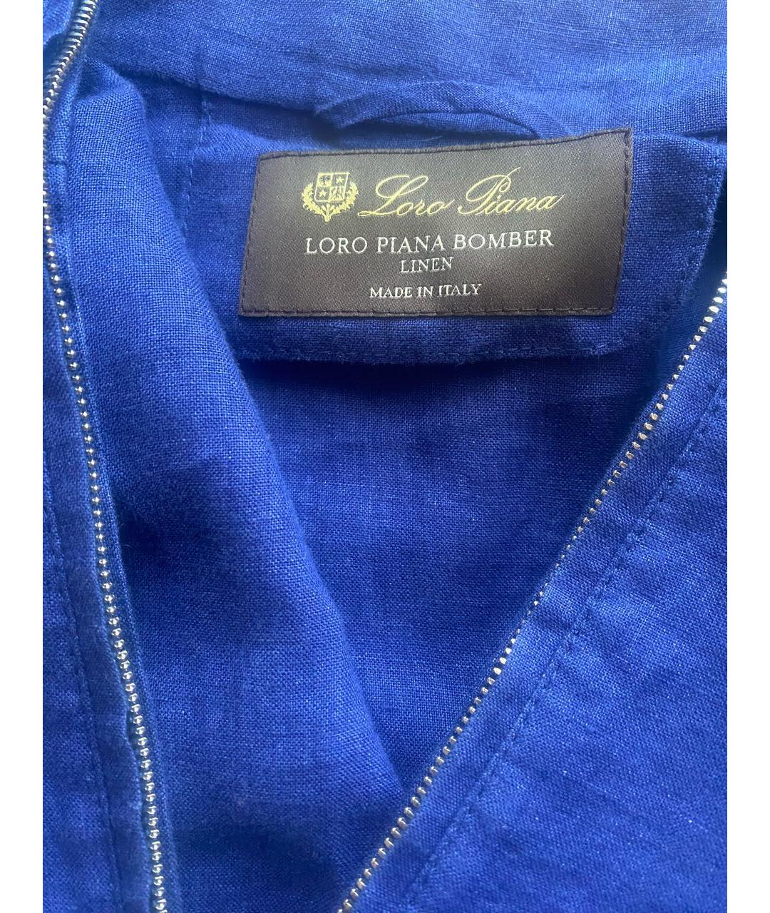 LORO PIANA Синий льняной жакет/пиджак, фото 5