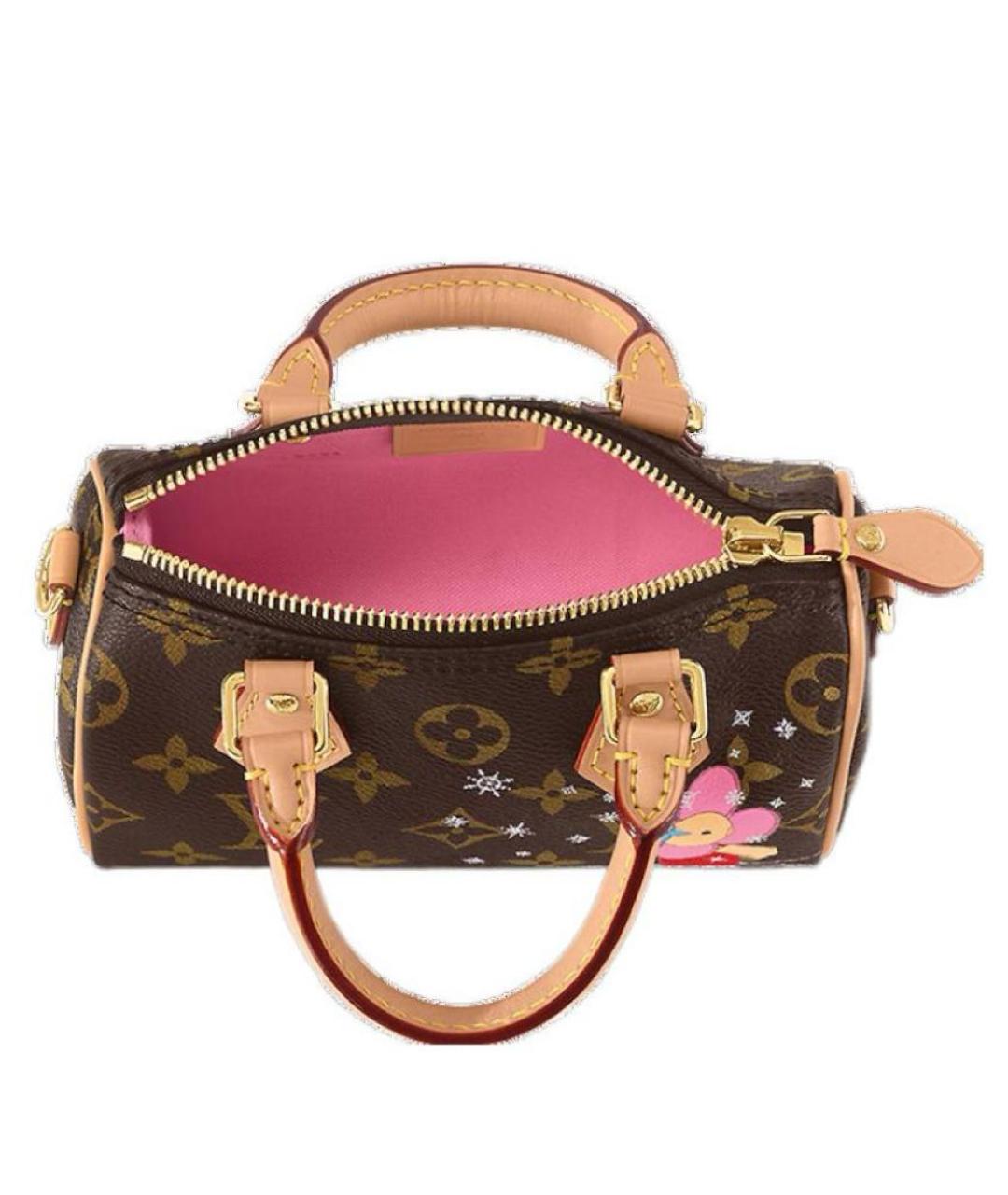 LOUIS VUITTON Коричневая кожаная сумка через плечо, фото 5