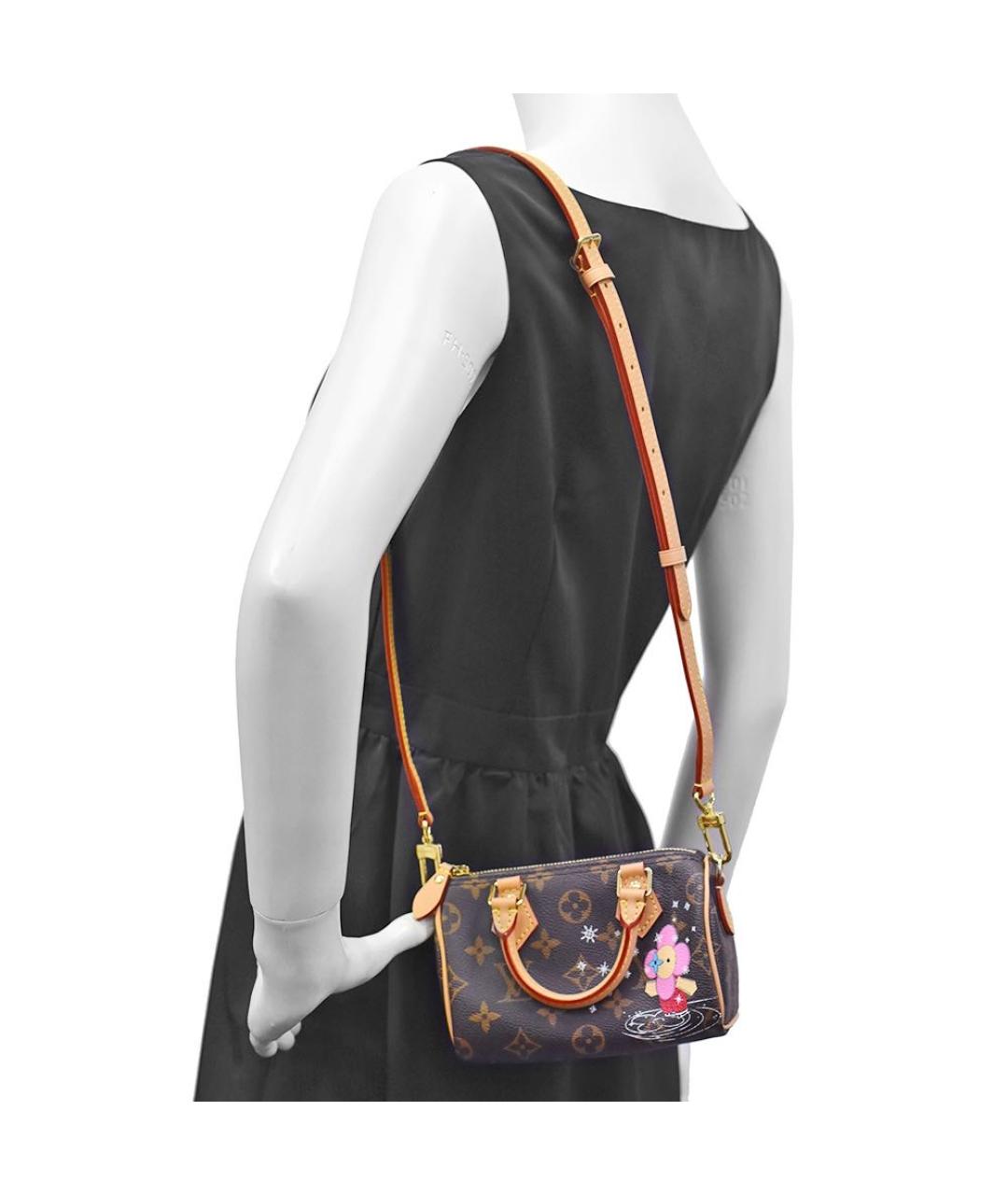 LOUIS VUITTON Коричневая кожаная сумка через плечо, фото 2