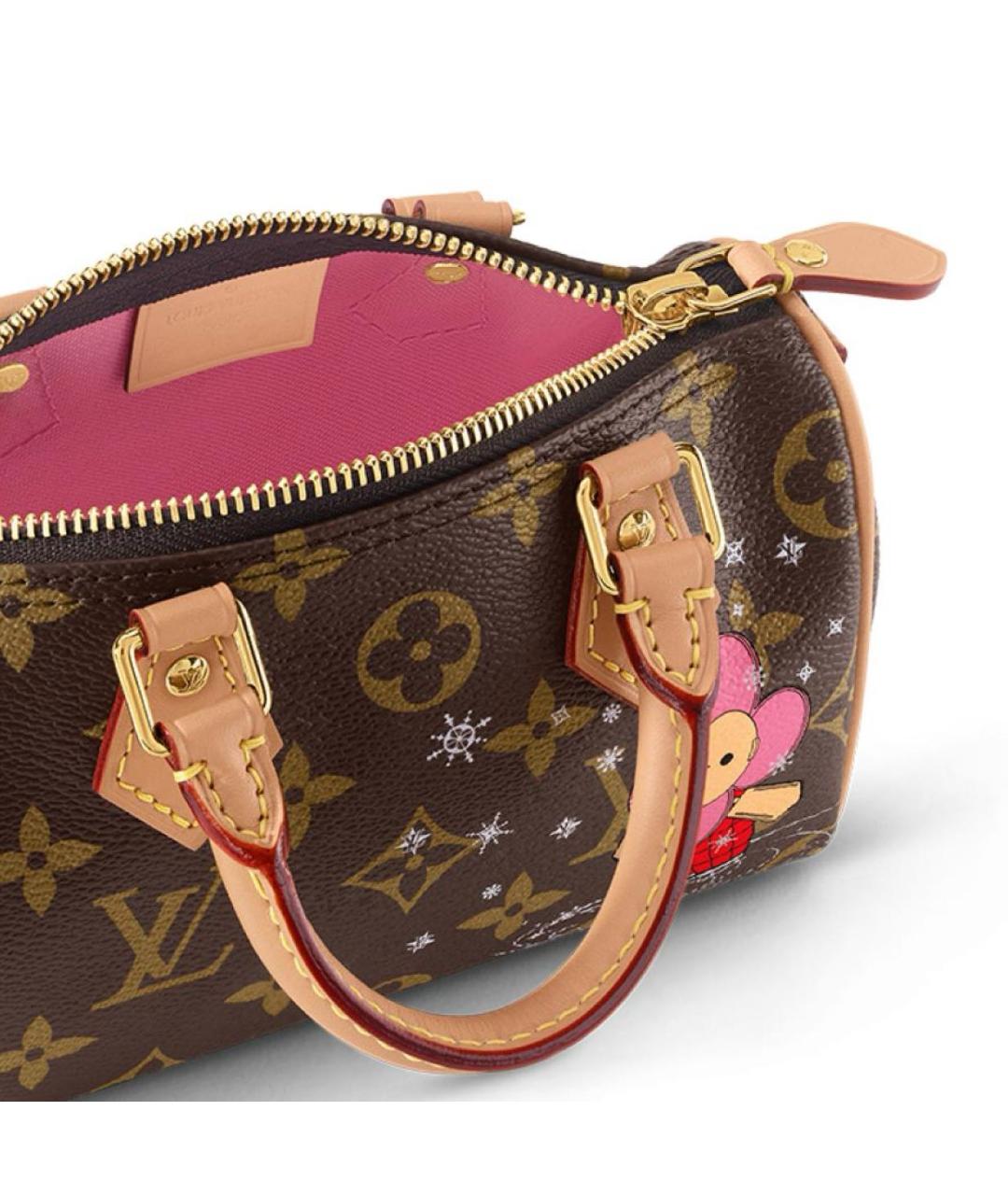 LOUIS VUITTON Коричневая кожаная сумка через плечо, фото 6