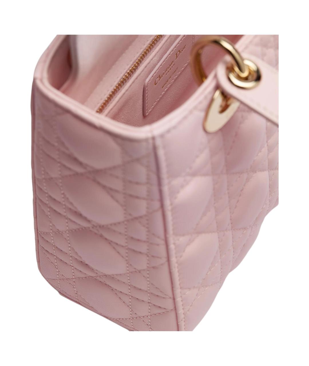 CHRISTIAN DIOR Розовая кожаная сумка с короткими ручками, фото 5