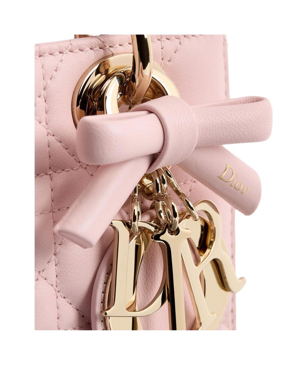 CHRISTIAN DIOR Розовая кожаная сумка с короткими ручками, фото 4