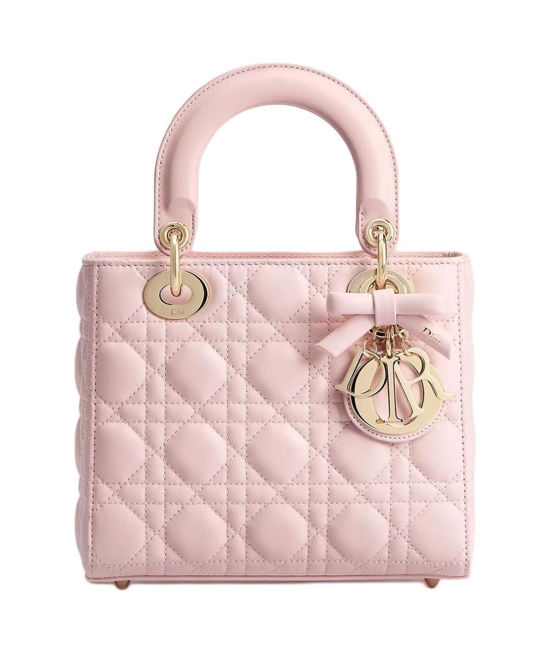 CHRISTIAN DIOR Розовая кожаная сумка с короткими ручками, фото 1