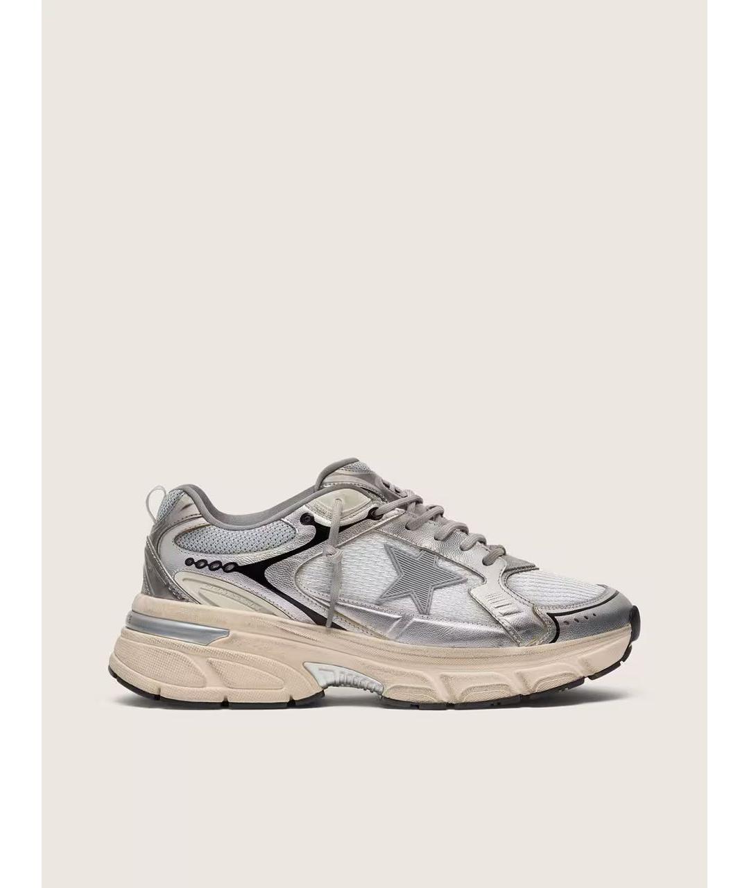 GOLDEN GOOSE DELUXE BRAND Серые кожаные кроссовки, фото 5