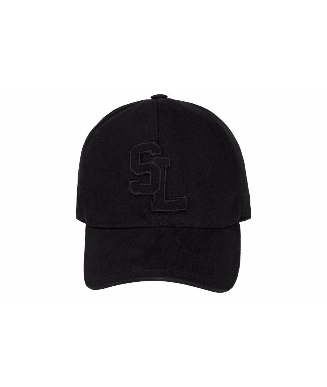 SAINT LAURENT Черная хлопковая кепка, фото 1