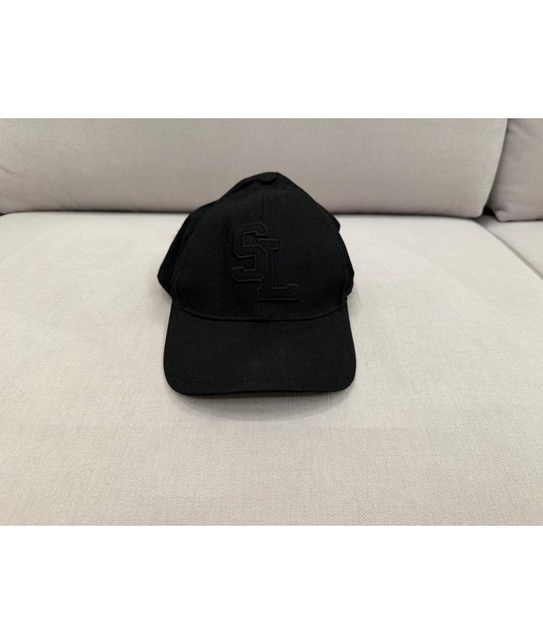 SAINT LAURENT Черная хлопковая кепка, фото 4