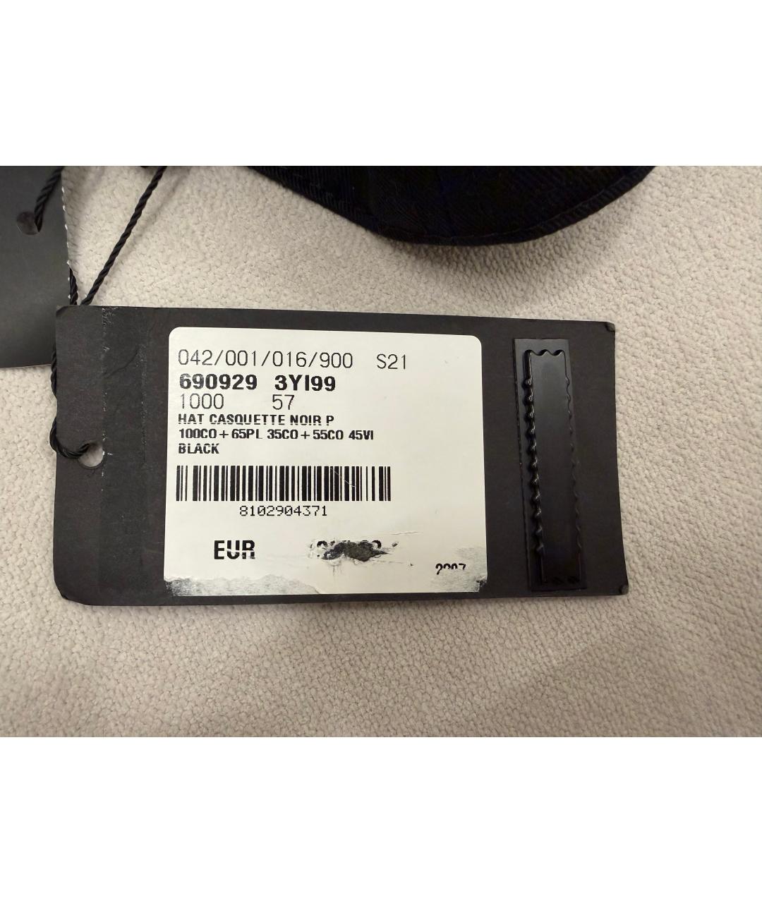 SAINT LAURENT Черная хлопковая кепка, фото 8