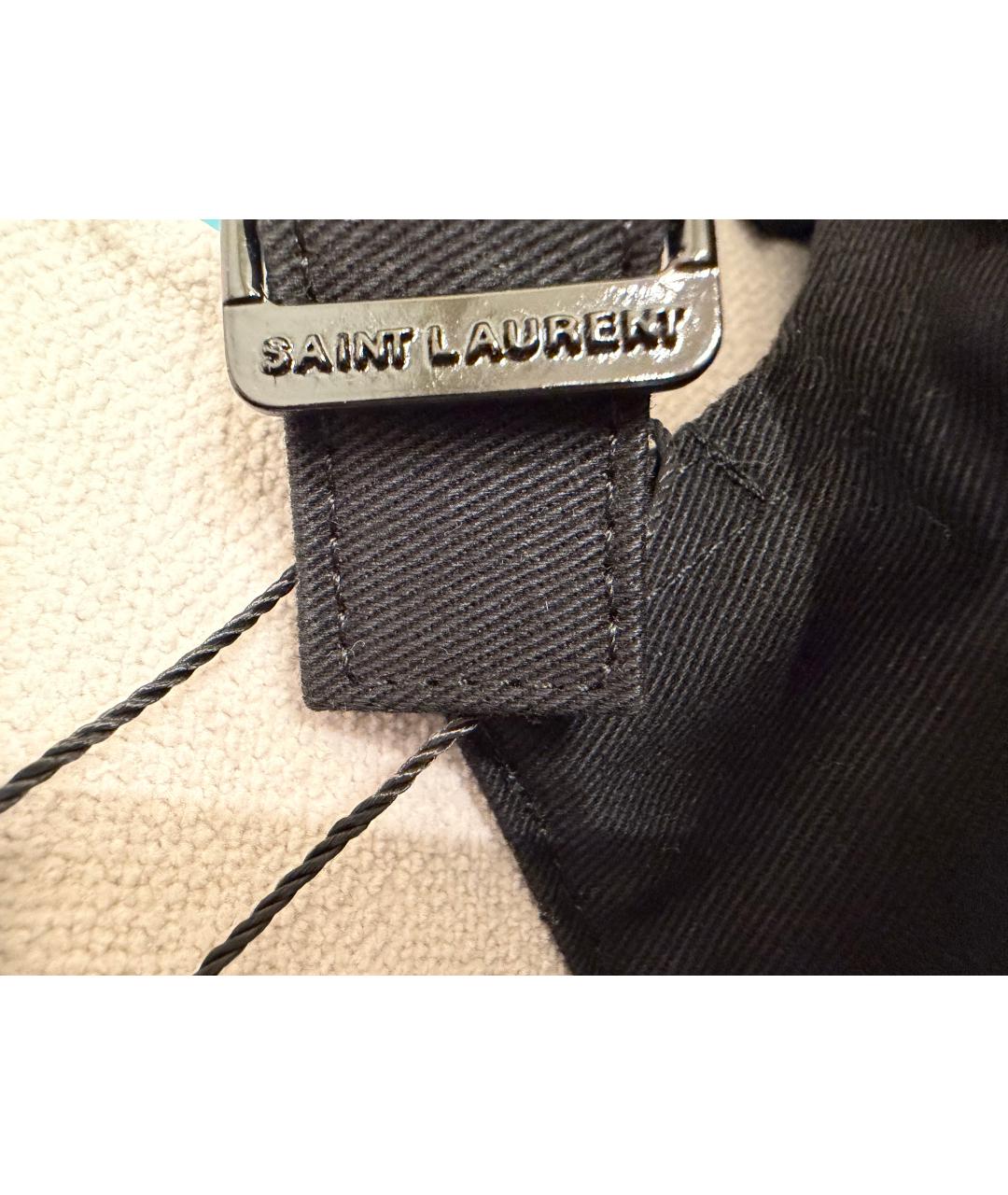 SAINT LAURENT Черная хлопковая кепка, фото 7