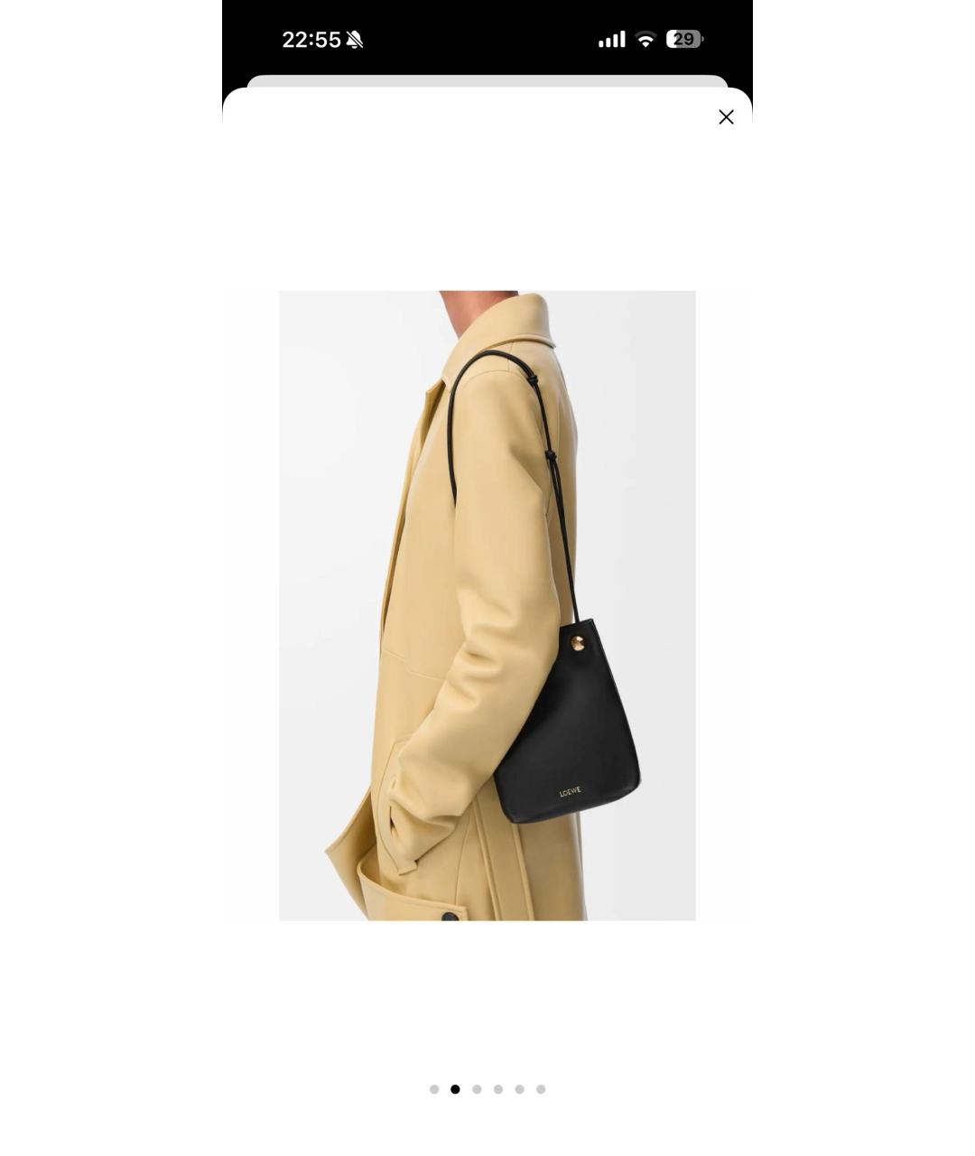 LOEWE Черная кожаная сумка через плечо, фото 6