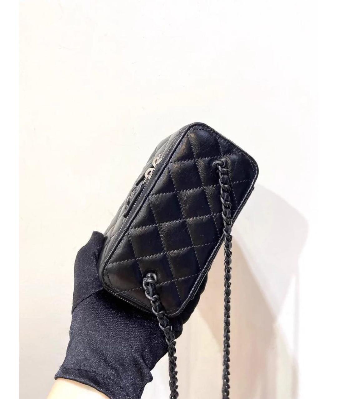 CHANEL Черная кожаная сумка через плечо, фото 5