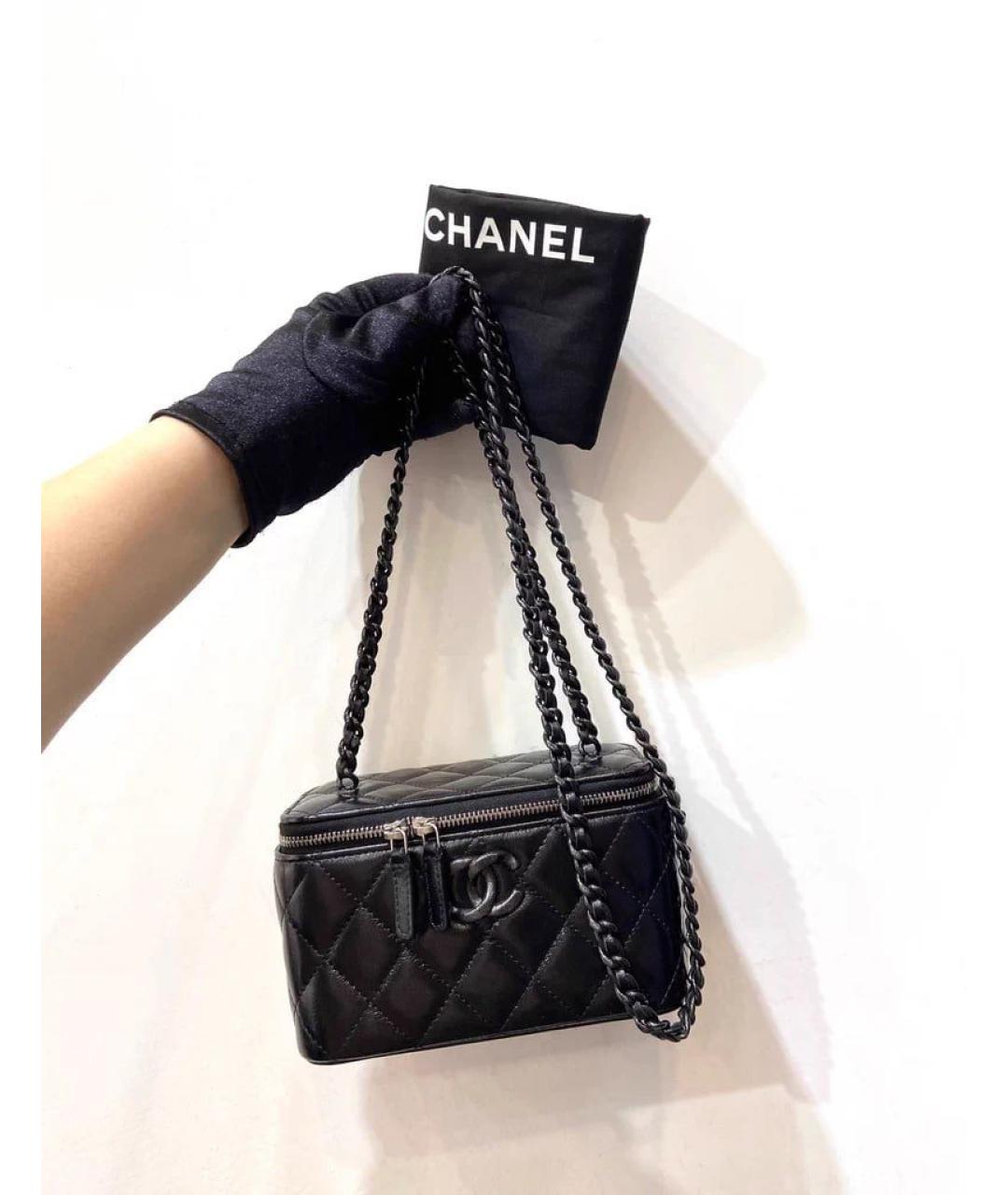 CHANEL Черная кожаная сумка через плечо, фото 7