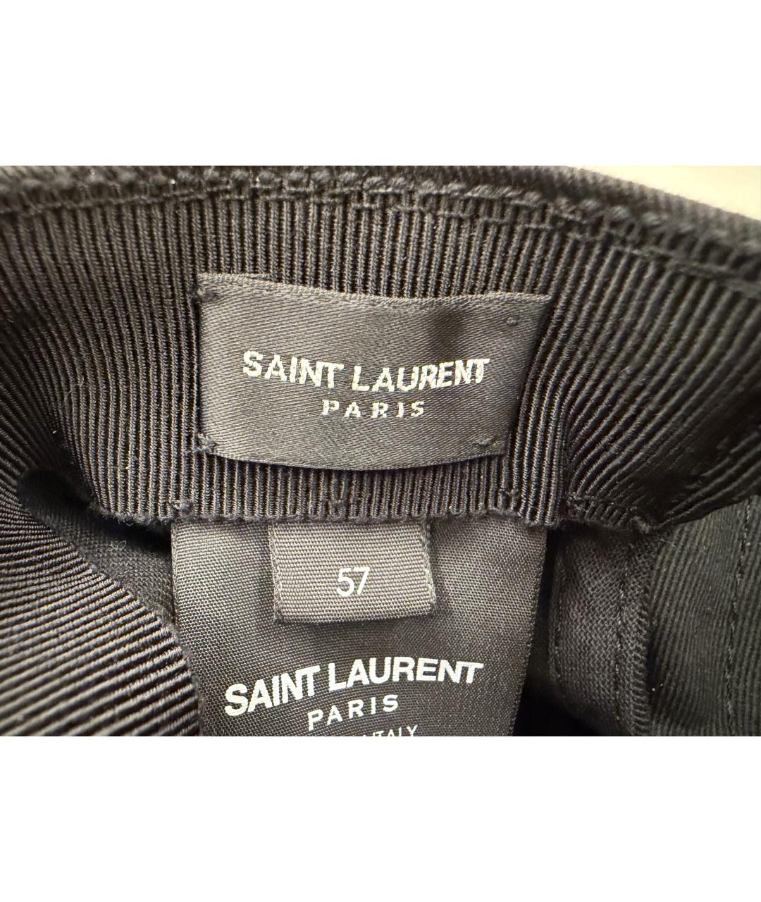 SAINT LAURENT Черная хлопковая кепка/бейсболка, фото 5