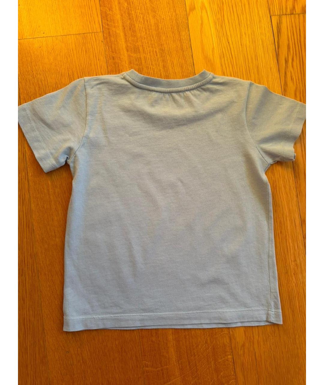 EMPORIO ARMANI Синяя хлопковая детская футболка, фото 8