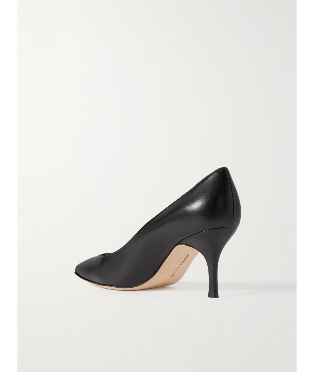 MANOLO BLAHNIK Черные кожаные туфли, фото 3