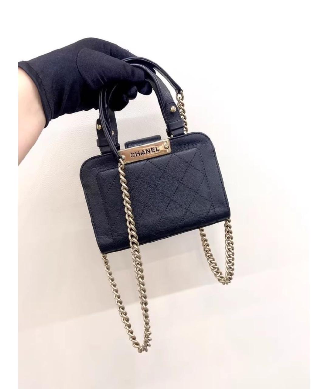 CHANEL Черная кожаная сумка через плечо, фото 6