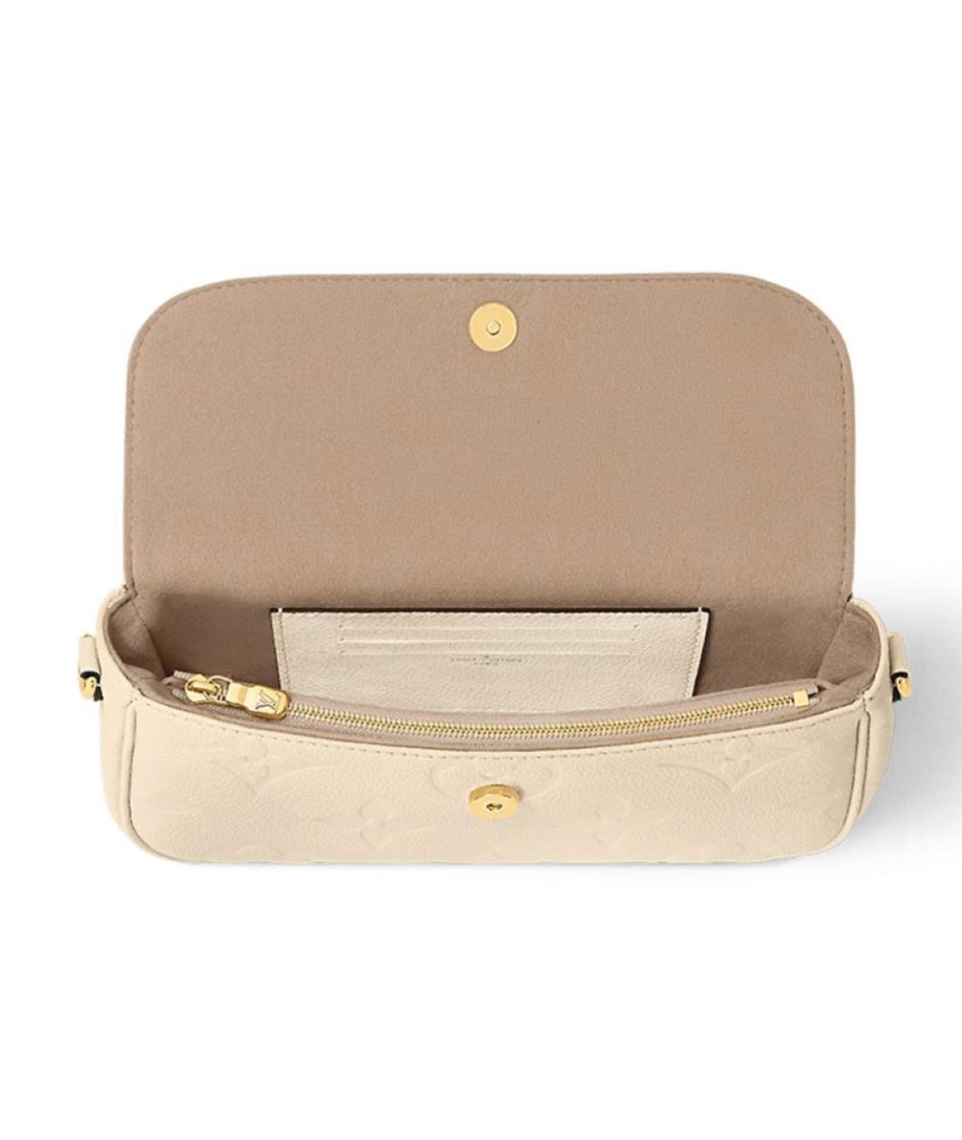 LOUIS VUITTON Бежевая кожаная сумка с короткими ручками, фото 5