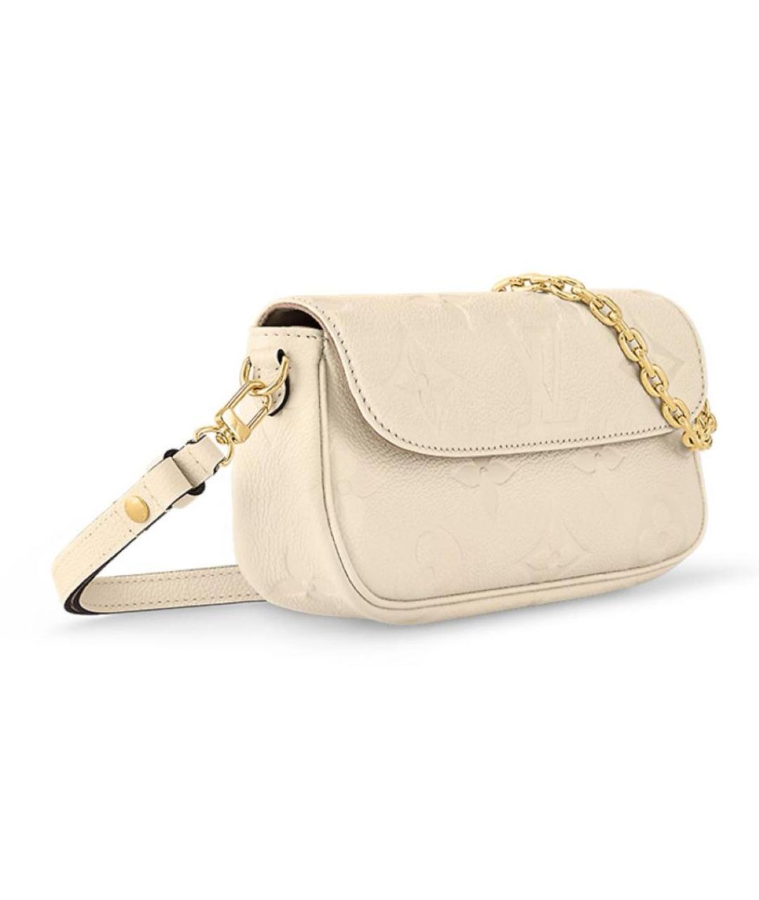 LOUIS VUITTON Бежевая кожаная сумка с короткими ручками, фото 3