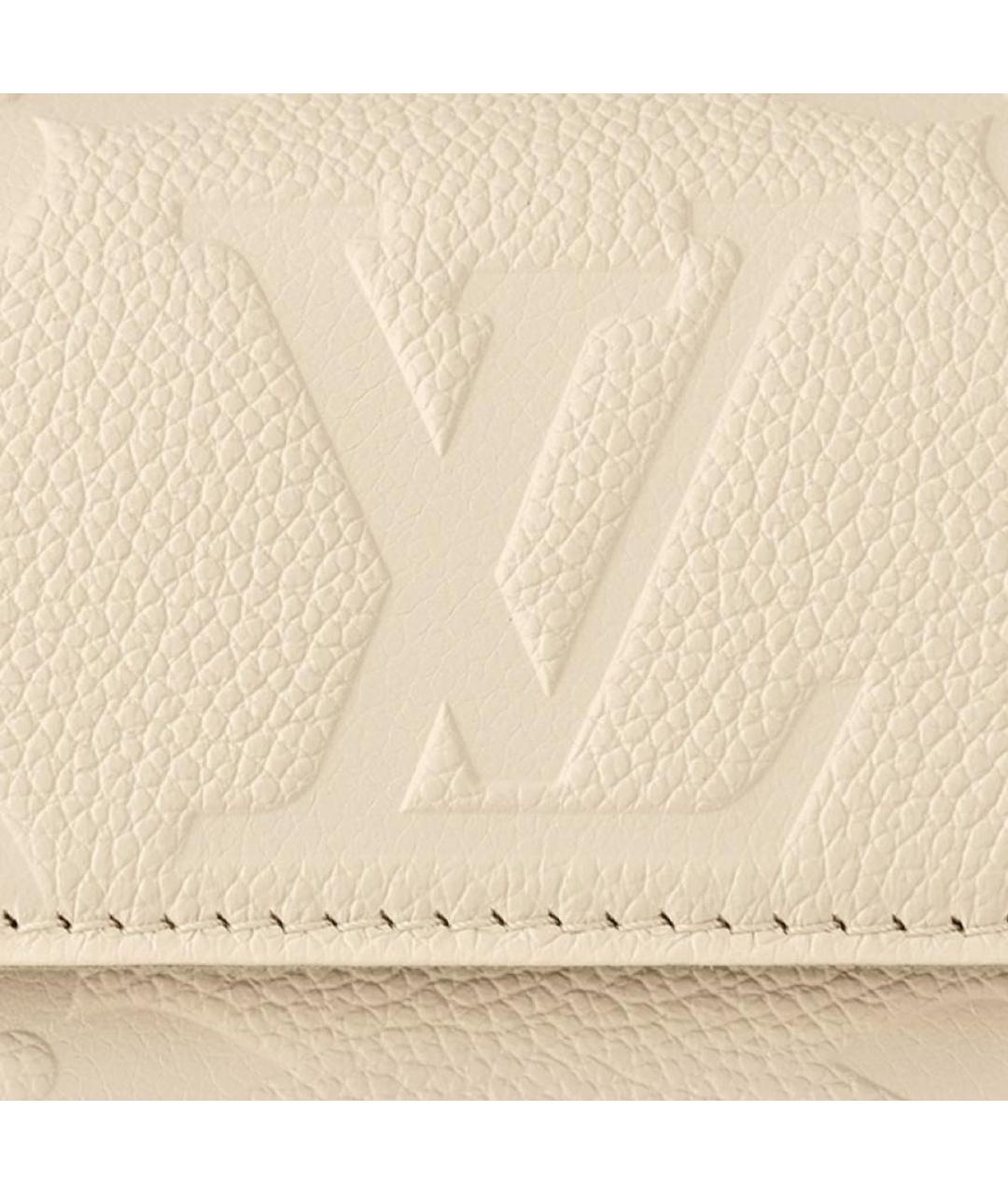 LOUIS VUITTON Бежевая кожаная сумка с короткими ручками, фото 6