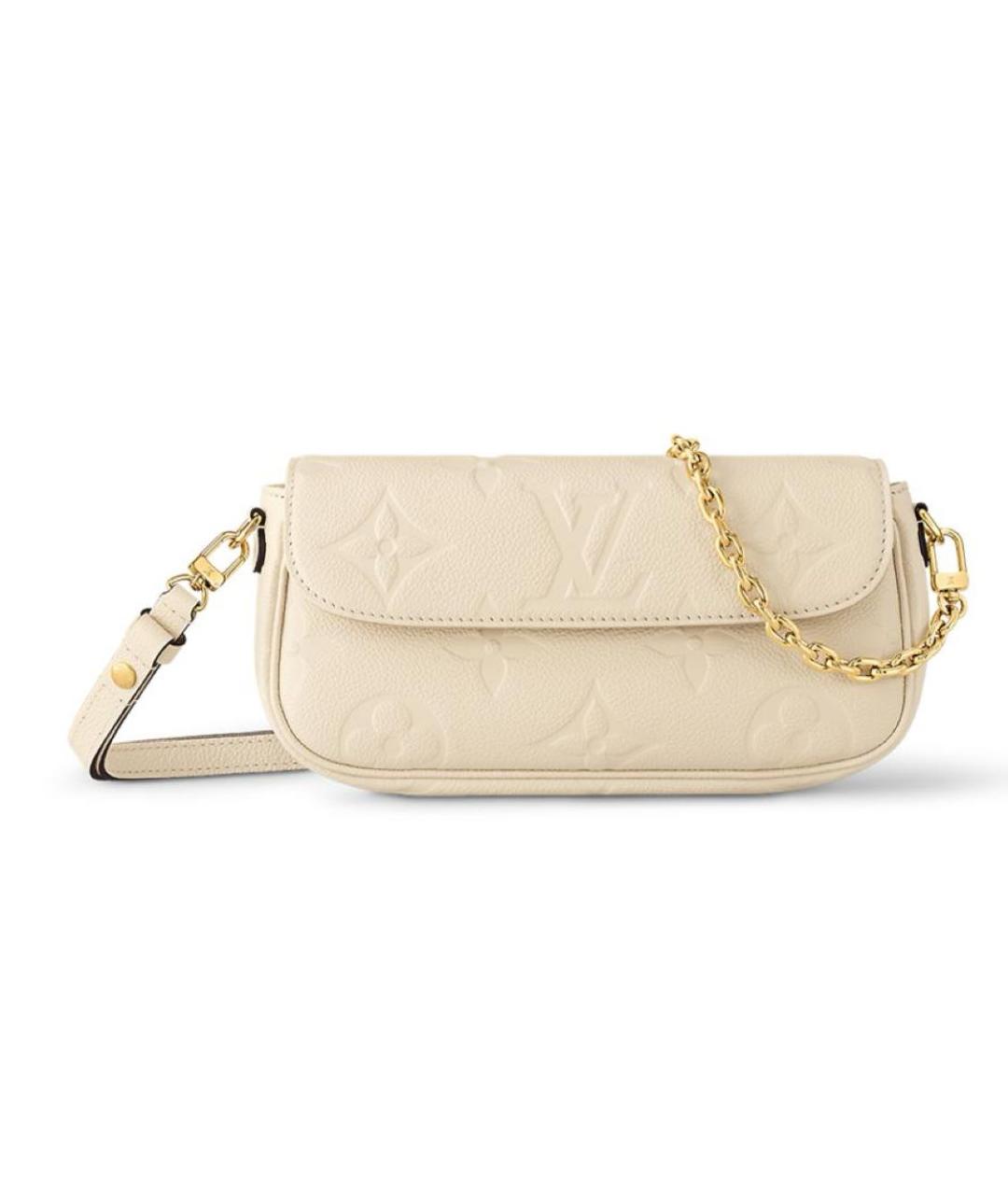 LOUIS VUITTON Бежевая кожаная сумка с короткими ручками, фото 1