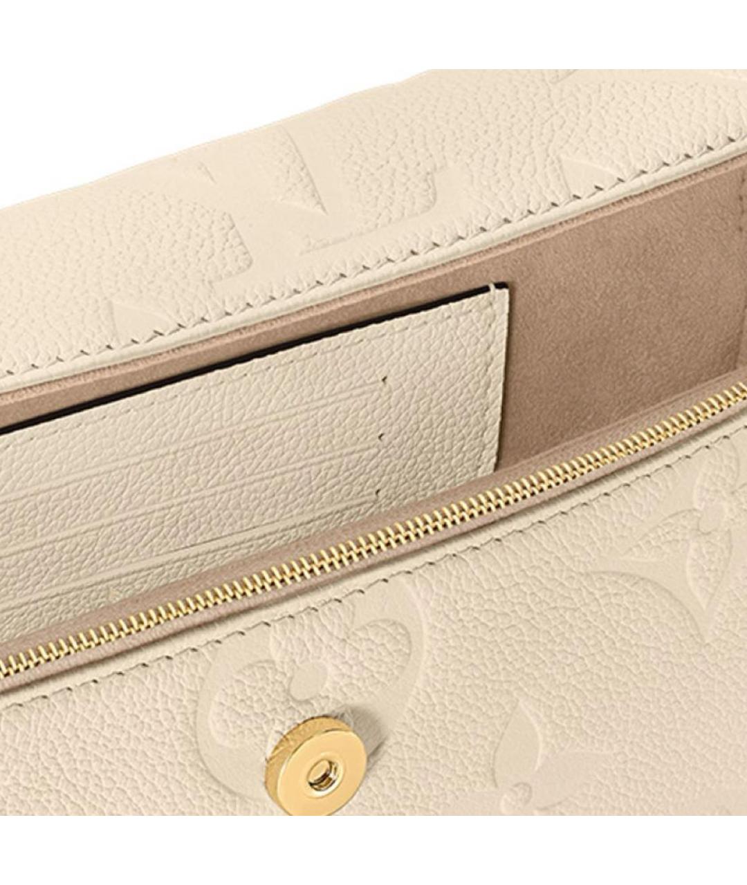 LOUIS VUITTON Бежевая кожаная сумка с короткими ручками, фото 7