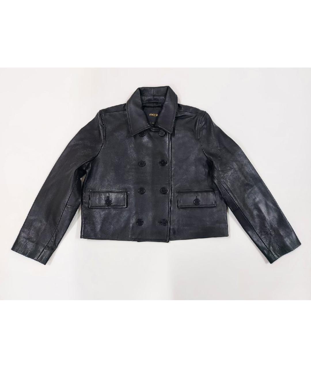 MAJE Черная кожаная куртка, фото 10