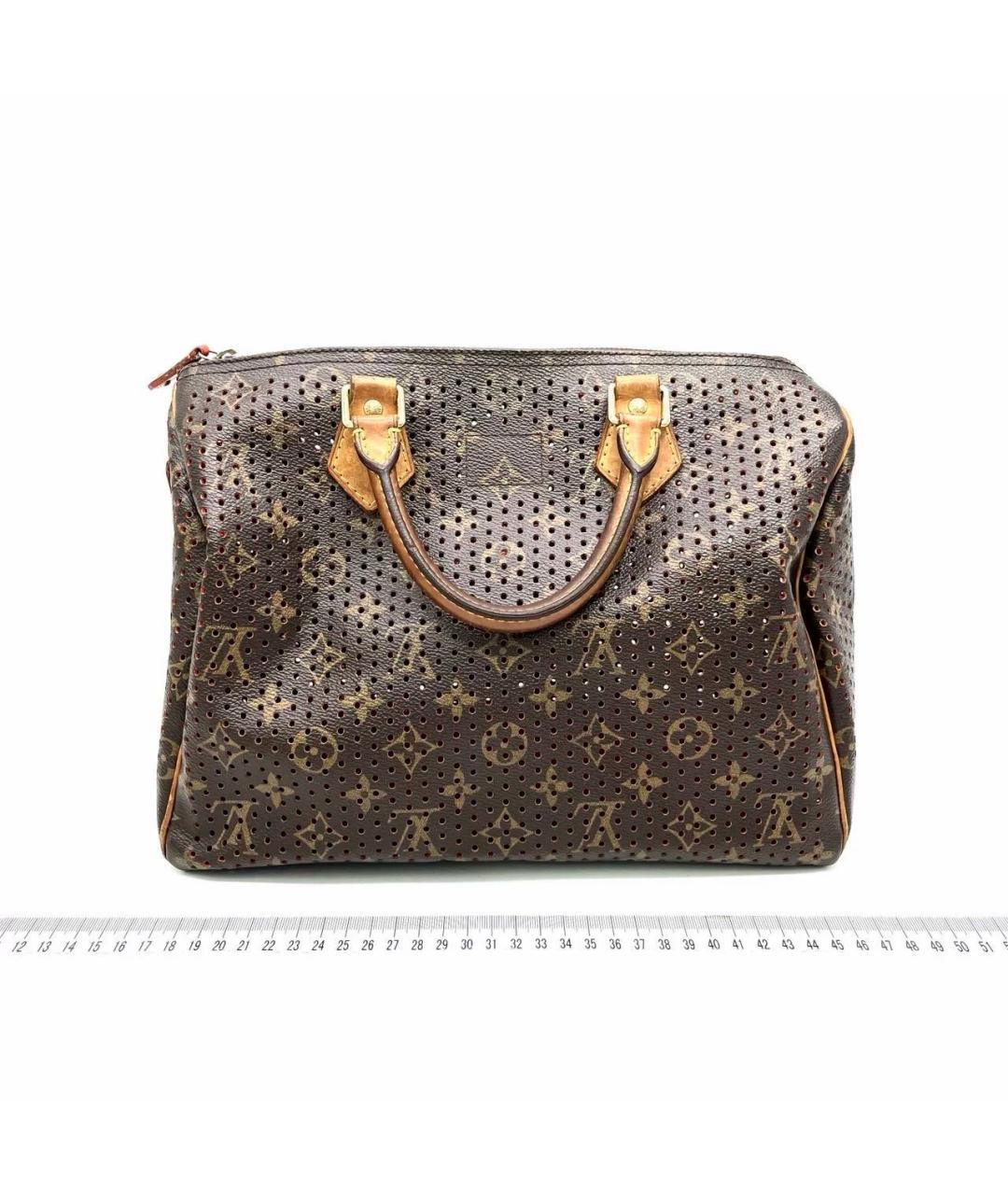 LOUIS VUITTON Коричневая кожаная сумка с короткими ручками, фото 3