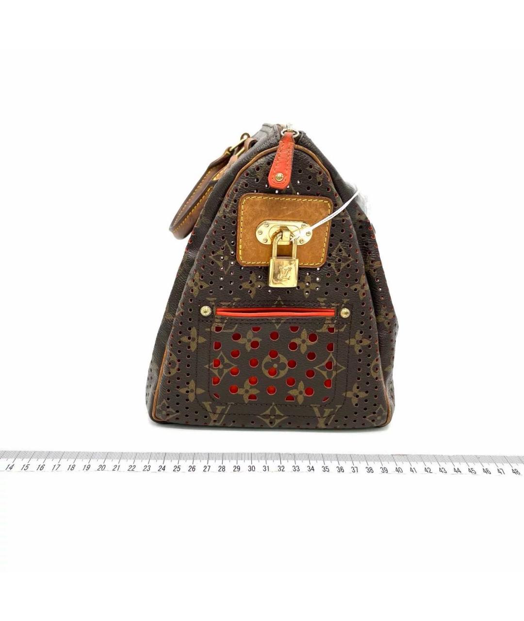 LOUIS VUITTON Коричневая кожаная сумка с короткими ручками, фото 4